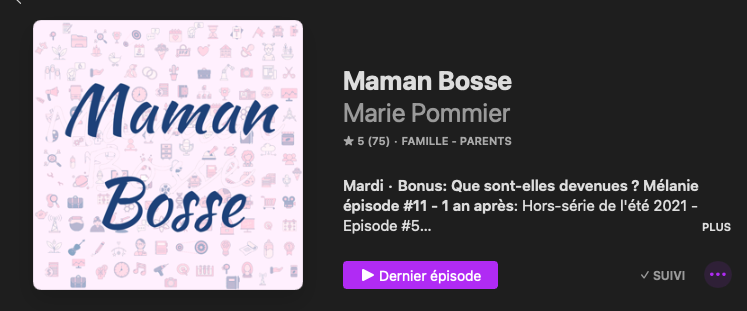 page emission maman bosse apple podcast