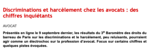 harcelement discrimination avocat